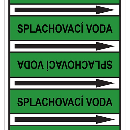 Značení potrubí, splachovací voda